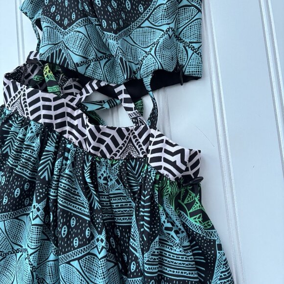 Mara Hoffman Lattice Cutout Midi Sundress (Size 2) High Neck Sleeveless Flowy - Picture 9 of 10